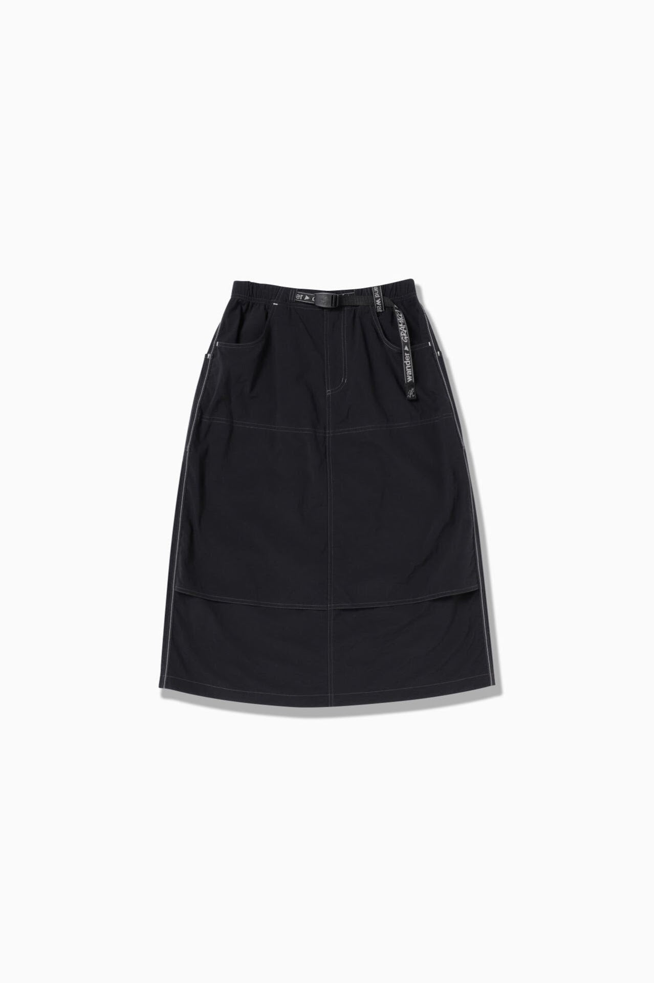 GRAMICCI × and wander nylon double knee skirt - black