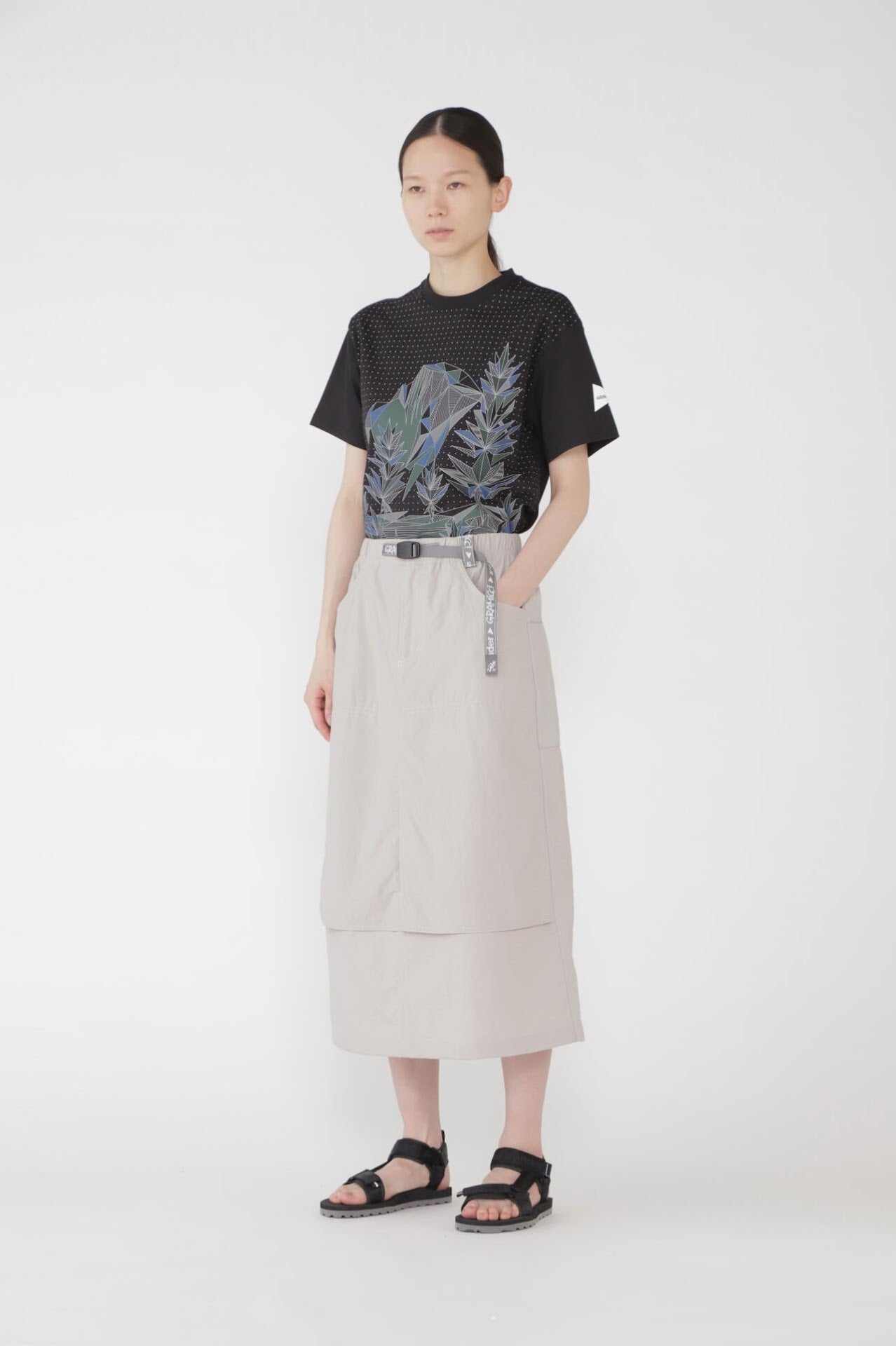GRAMICCI × and wander nylon double knee skirt