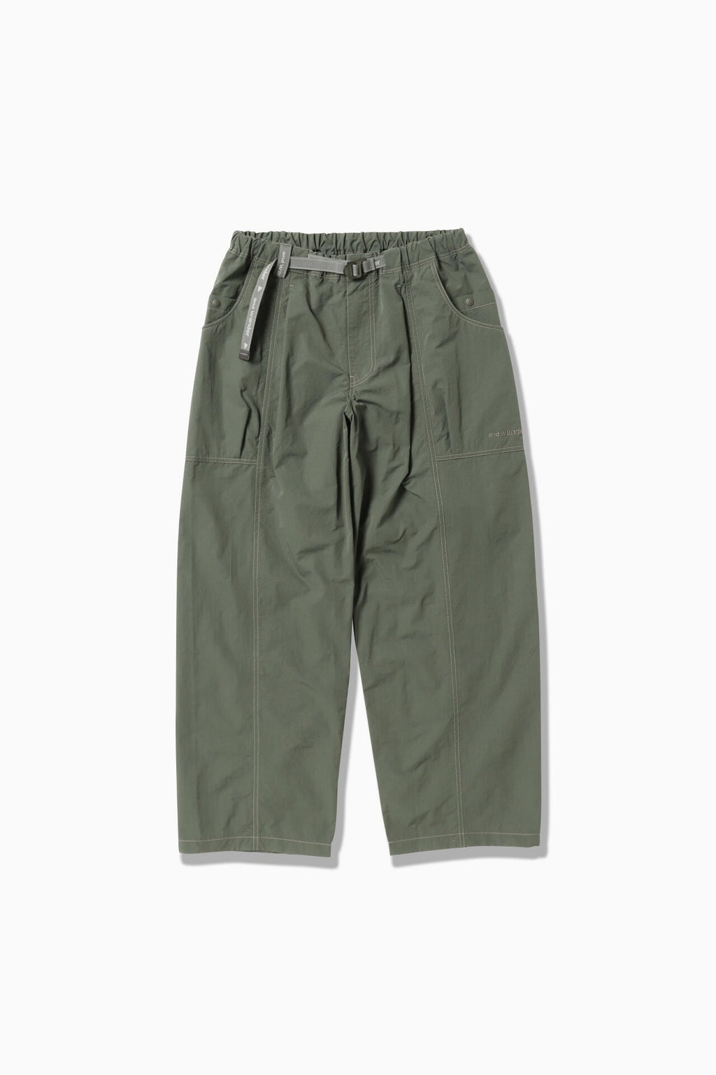 crinkled nylon pants - d.gray