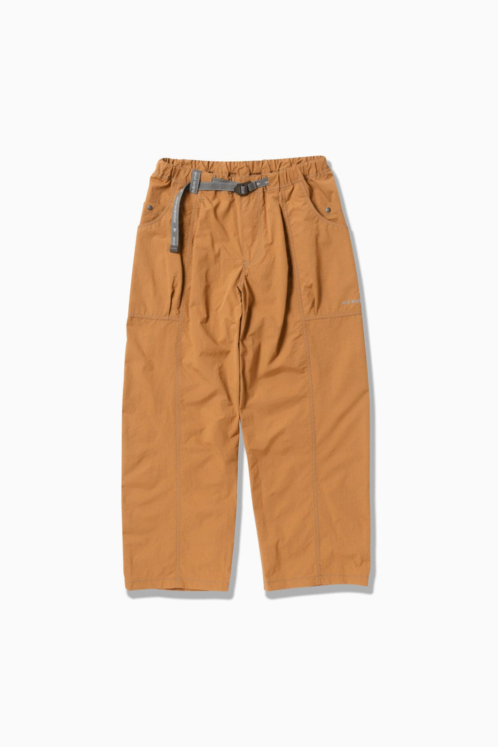 crinkled nylon pants - terracotta