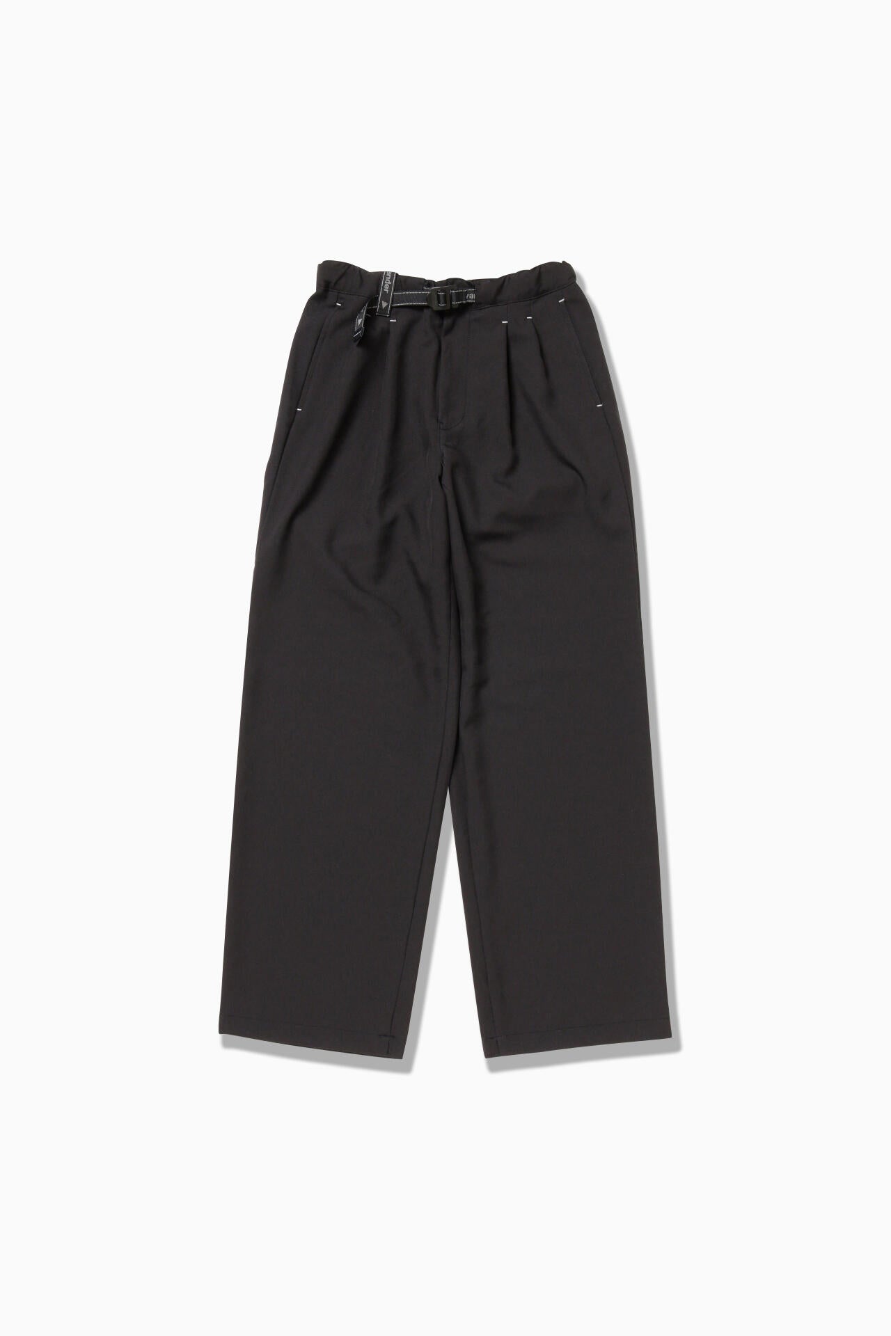 PE melange twill pants - black