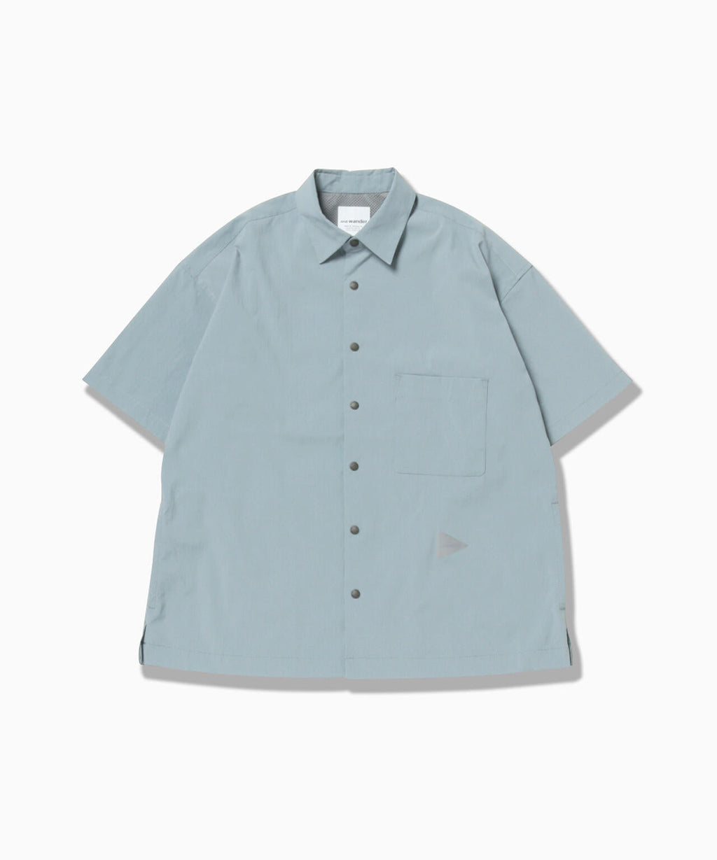 UV cut stretch SS shirt - l.blue