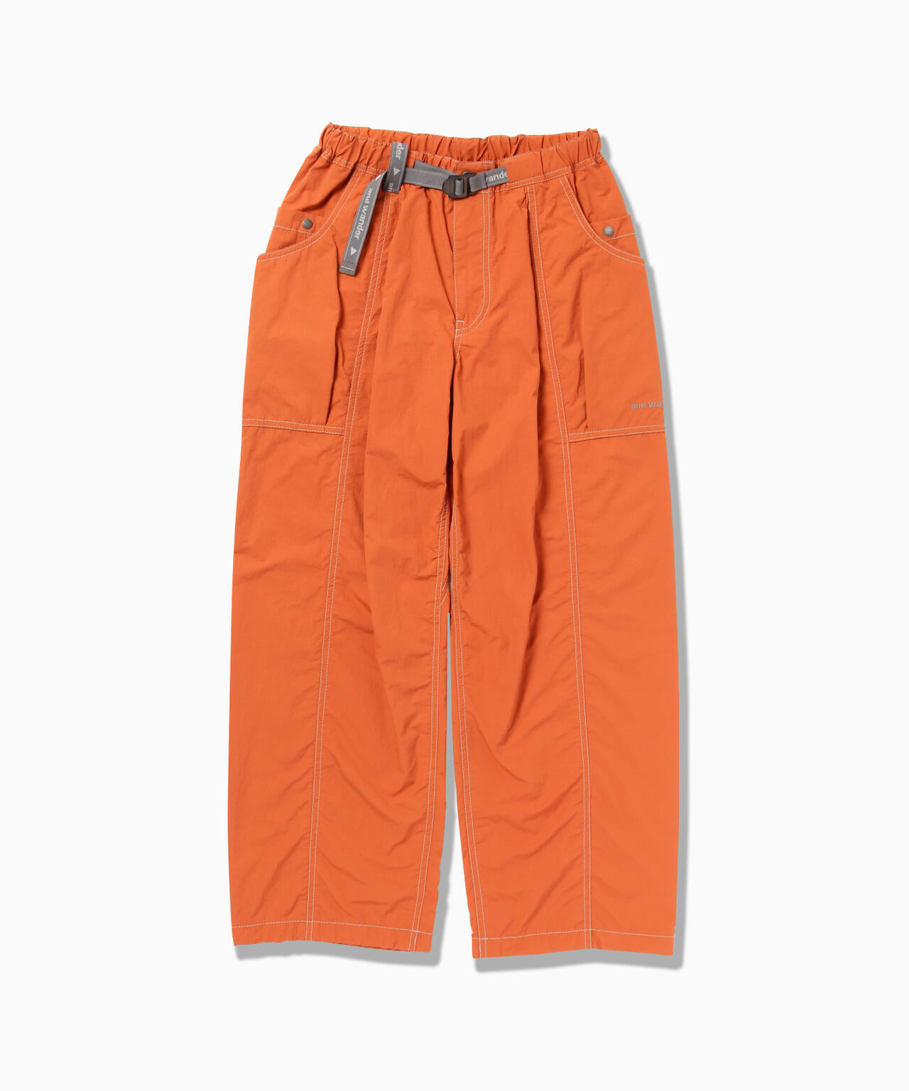 crinkled nylon pants - orange