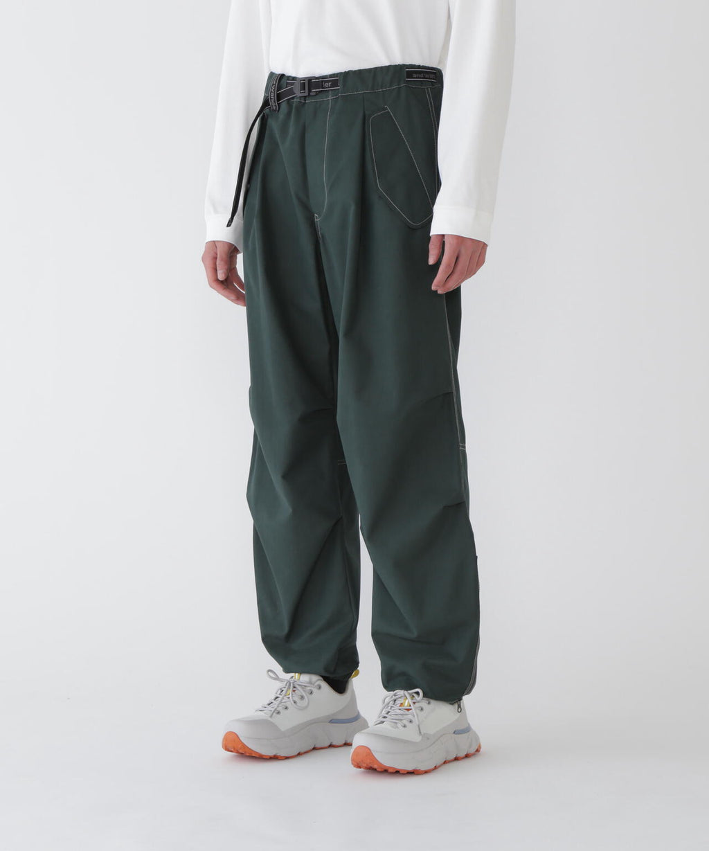 high count cloth side zip hem pants