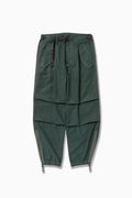 high count cloth side zip hem pants - green