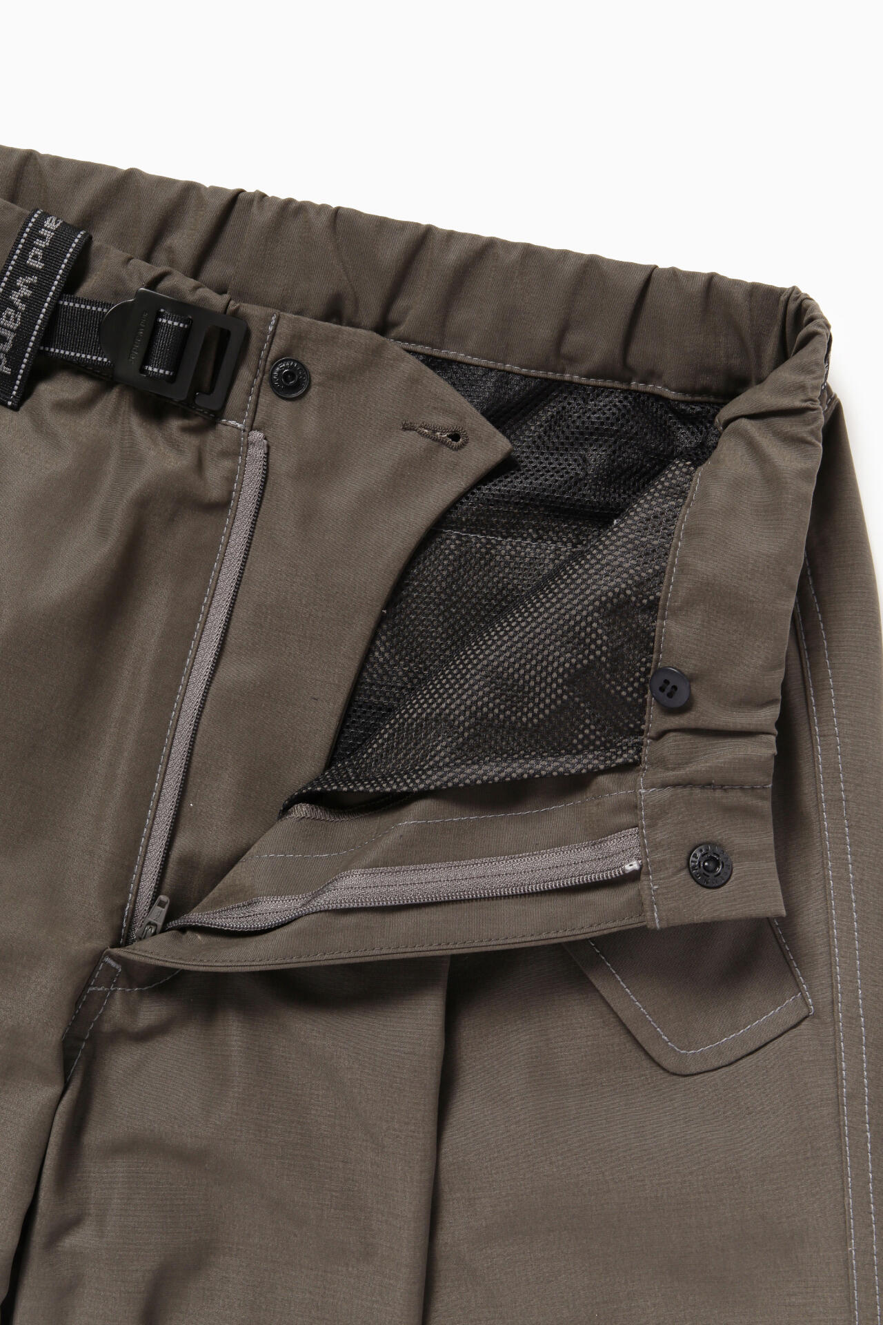 high count cloth side zip hem pants