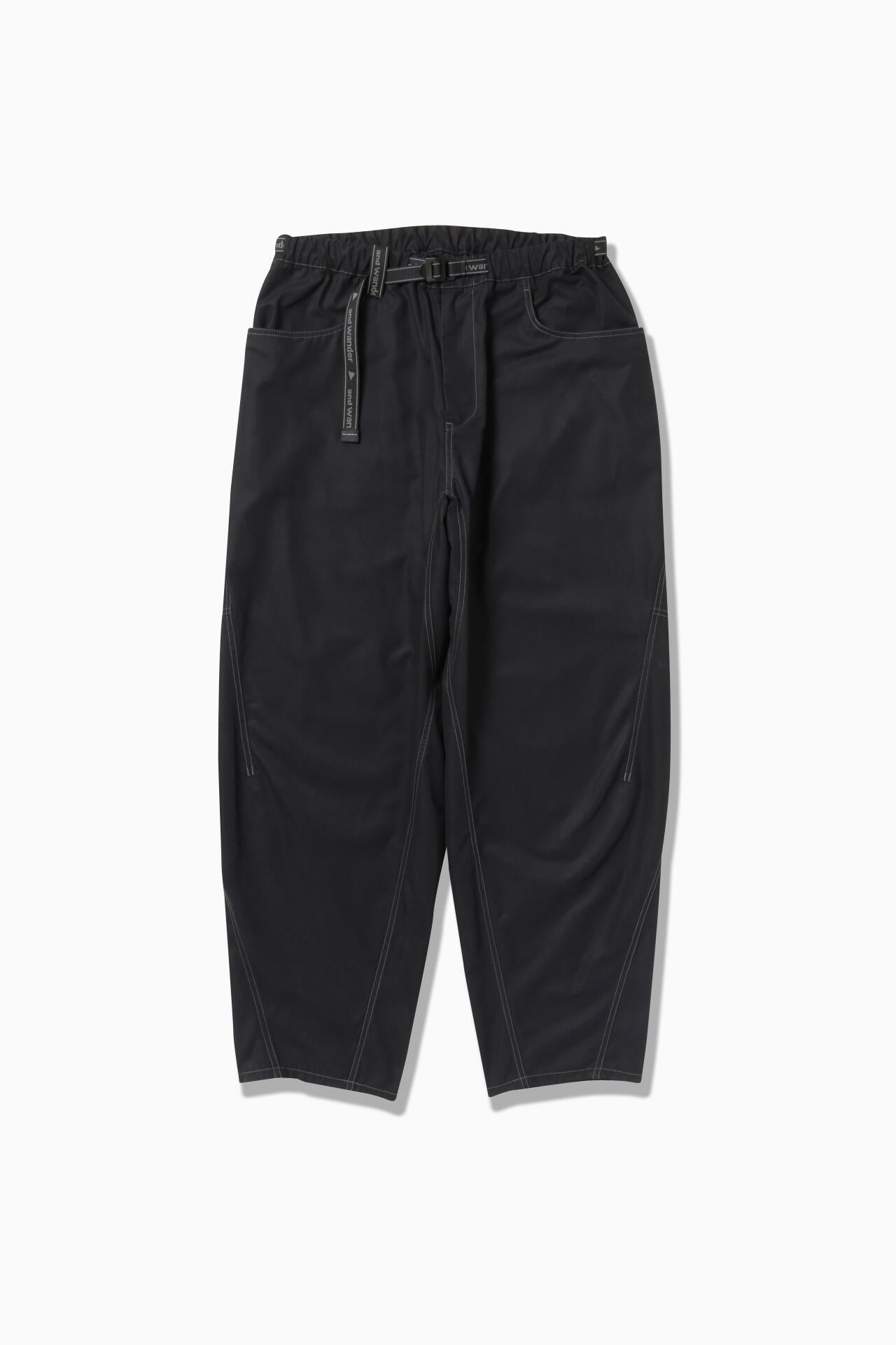 high count cloth wide pants - black