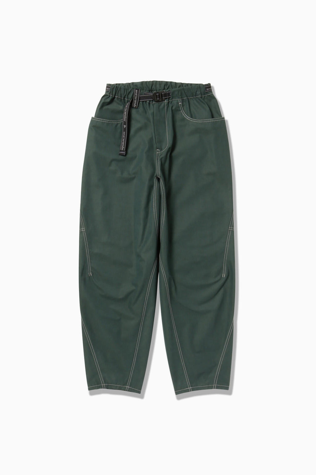high count cloth wide pants - green