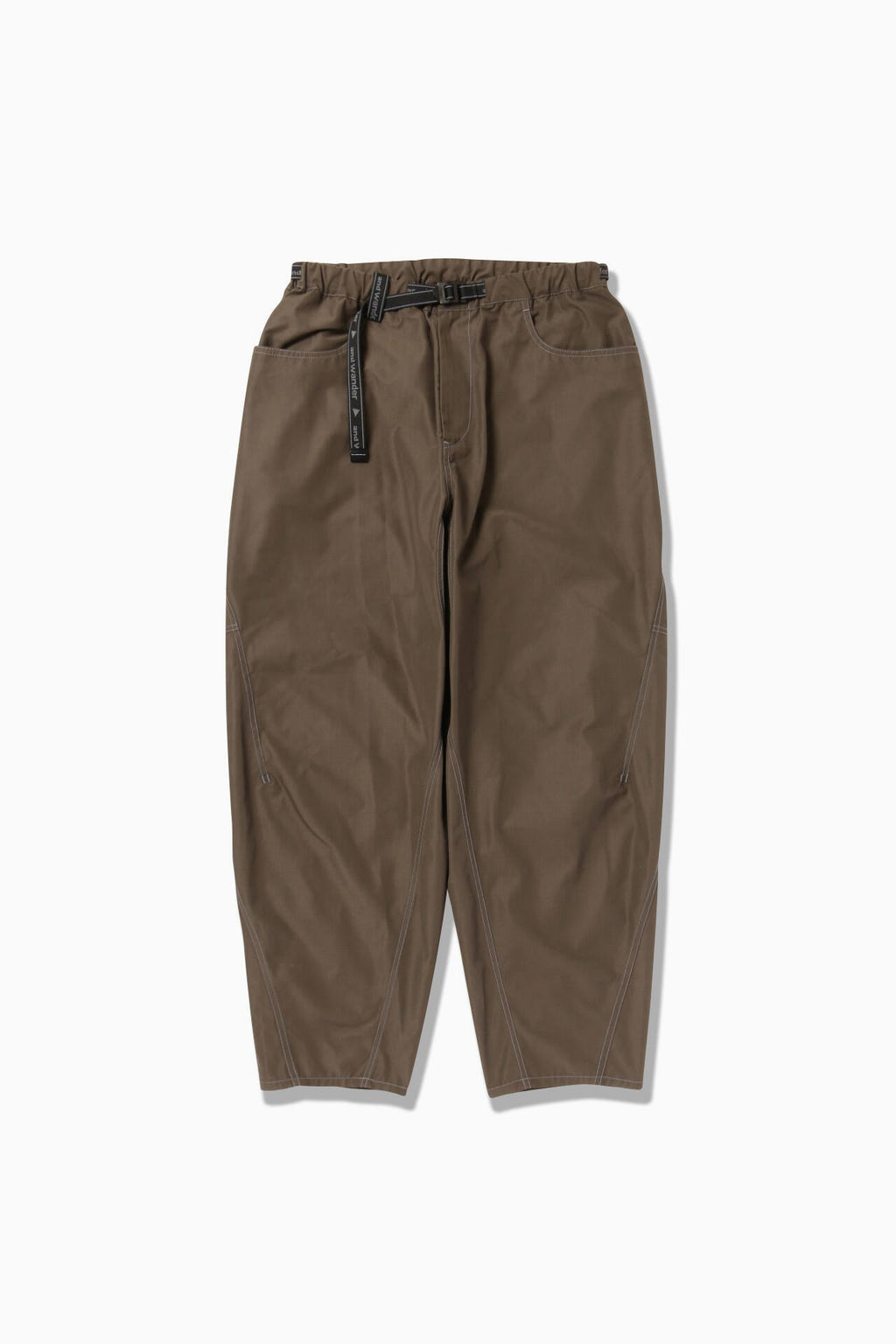 high count cloth wide pants - l.khaki