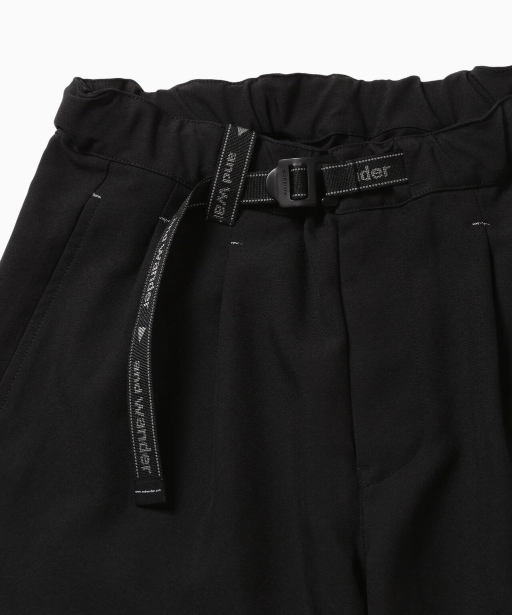 PE melange twill wide pants