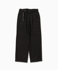 PE melange twill wide pants - black