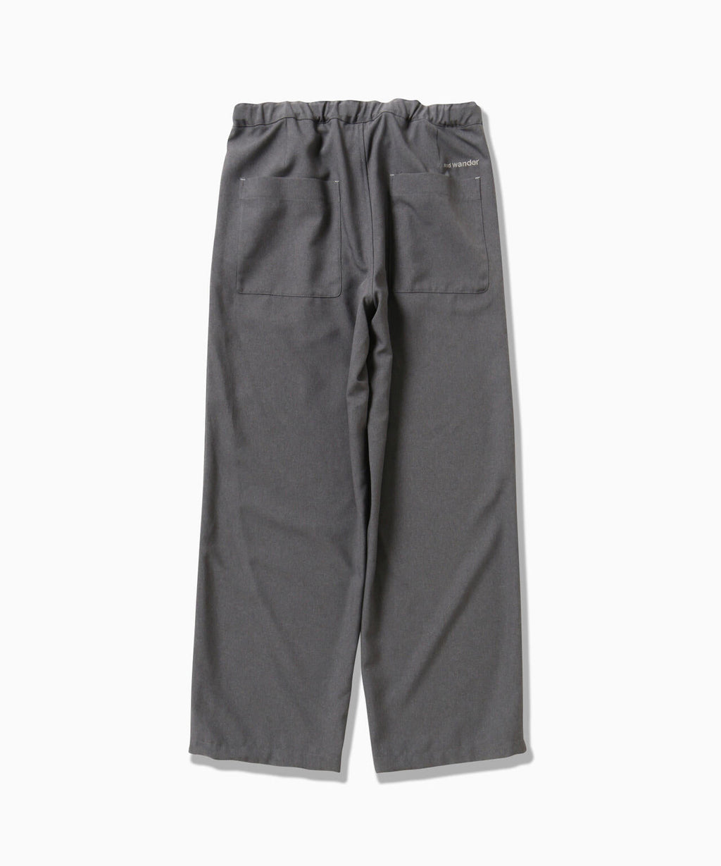 PE melange twill wide pants