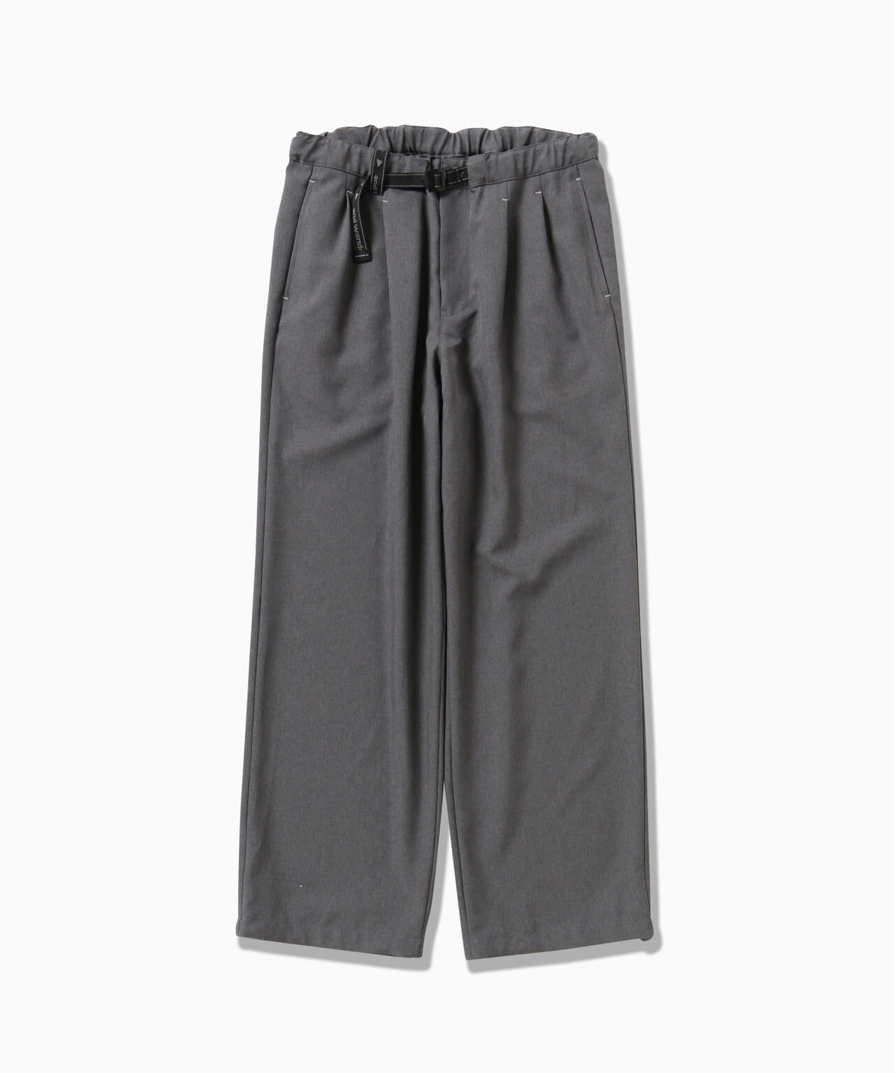 PE melange twill wide pants - gray