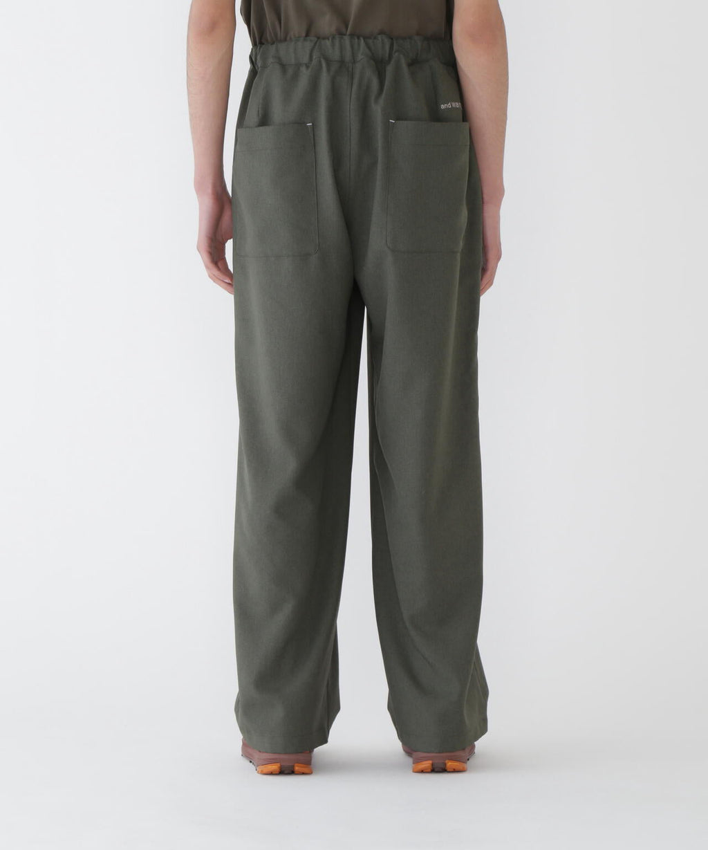 PE melange twill wide pants