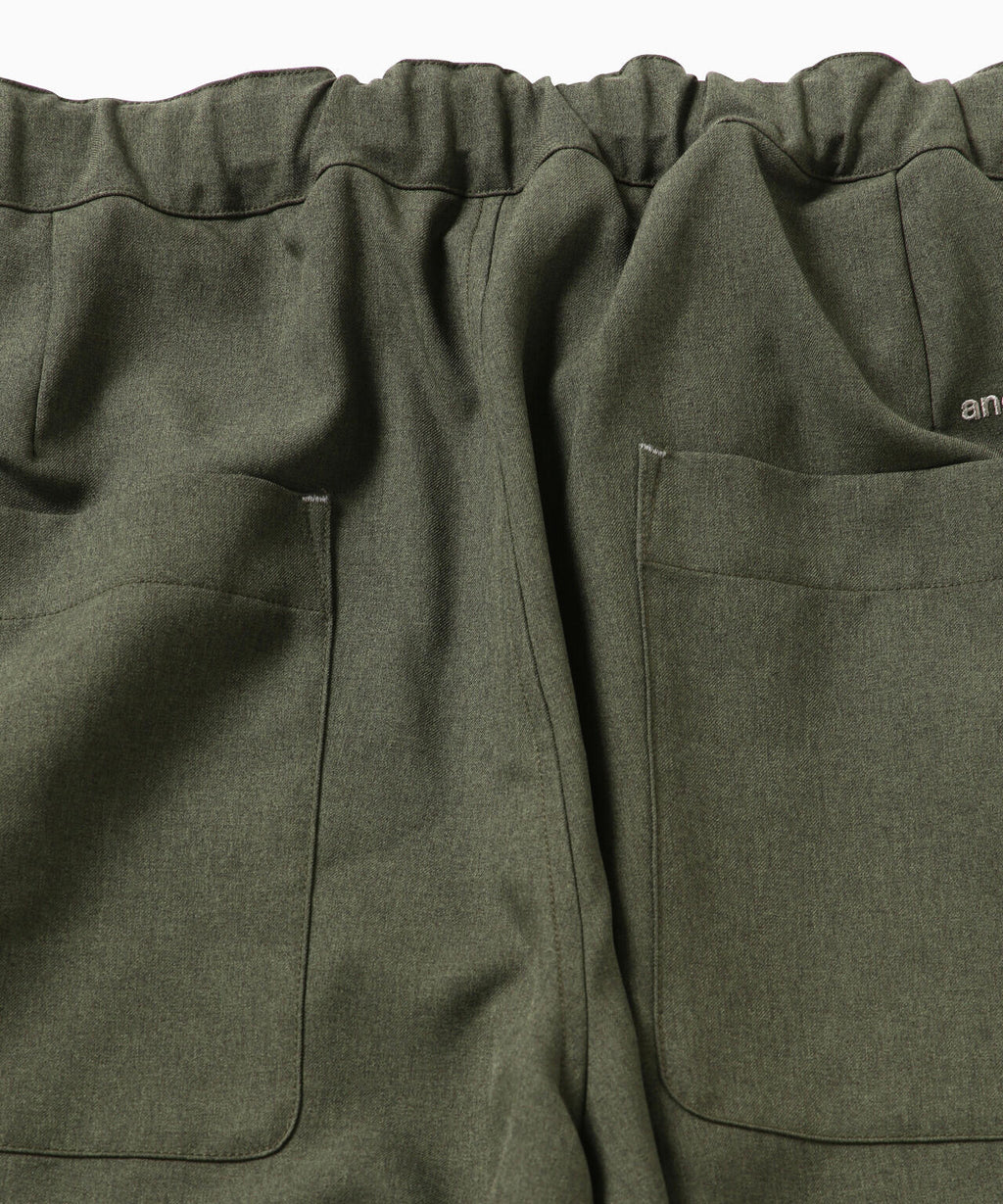 PE melange twill wide pants