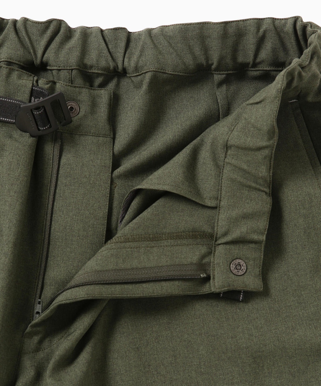 PE melange twill wide pants