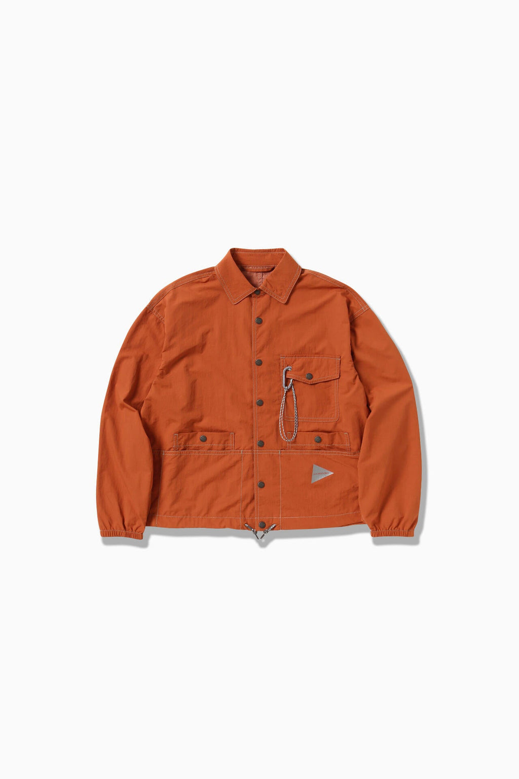 crinkled nylon shirts jacket - orange