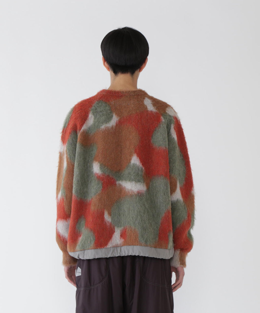 mix color shaggy knit sweater