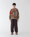 mix color shaggy knit sweater - brown mix