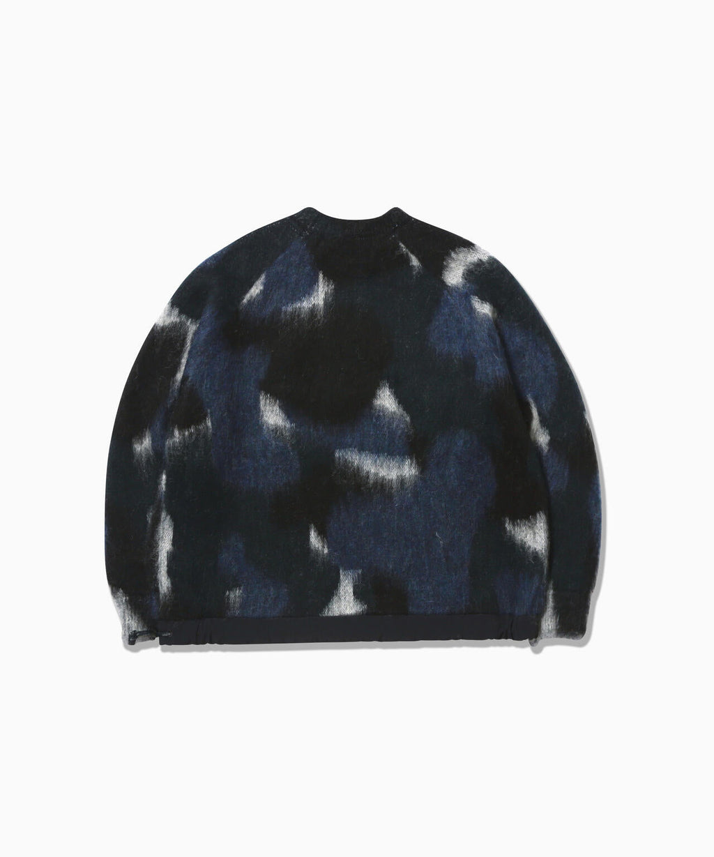 mix color shaggy knit sweater