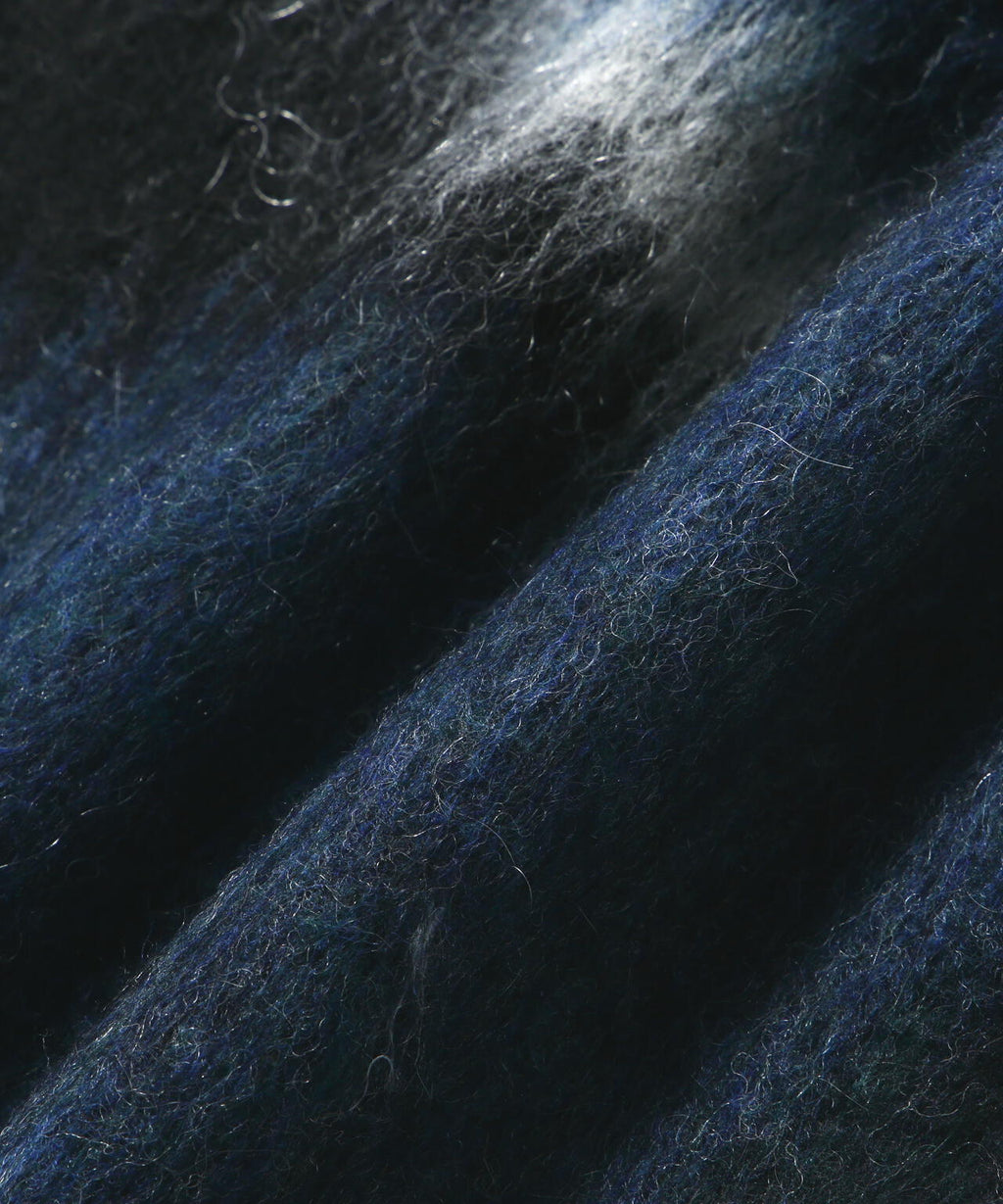 mix color shaggy knit sweater