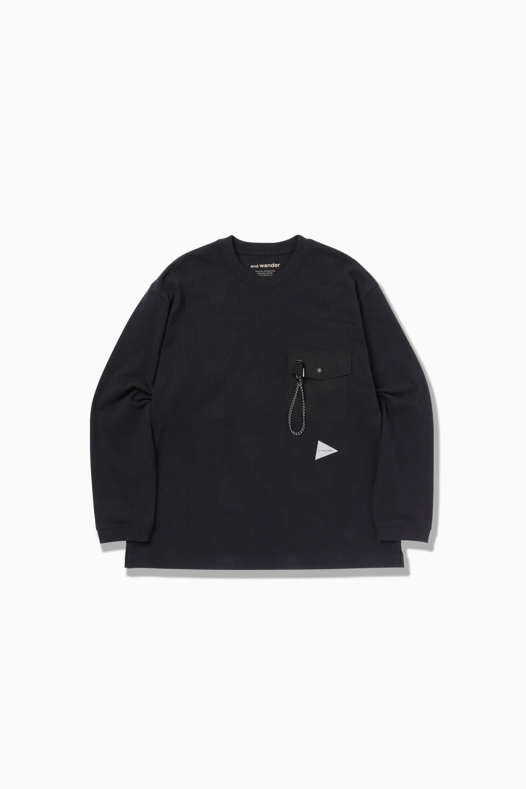 heavy cotton pocket LS T - black