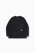 heavy cotton pocket LS T - black