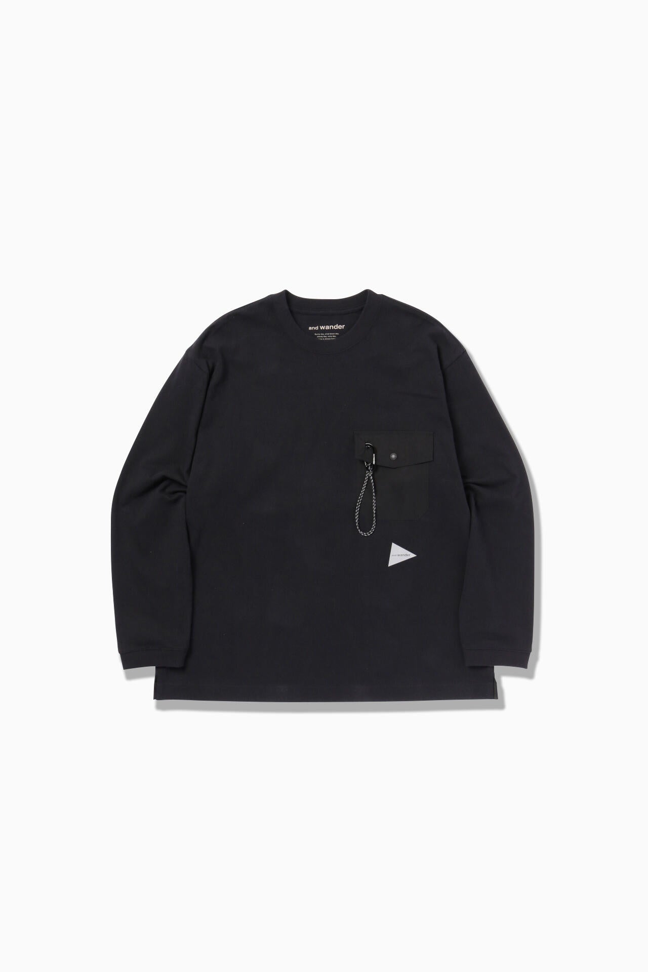 heavy cotton pocket LS T - black