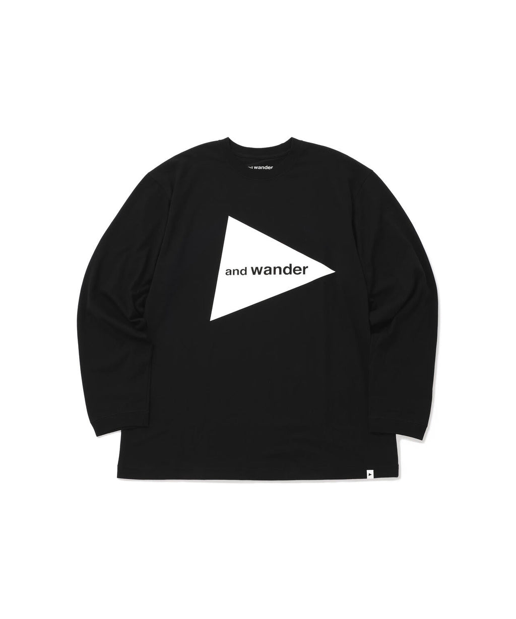 and wander logo LS T - black