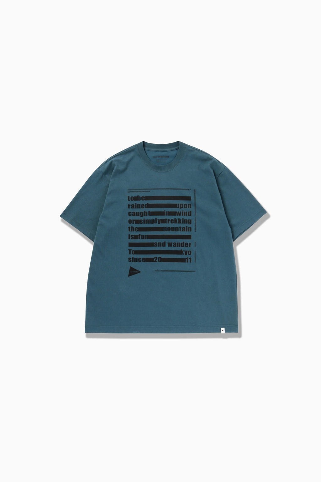 typography printed SS T - d.blue