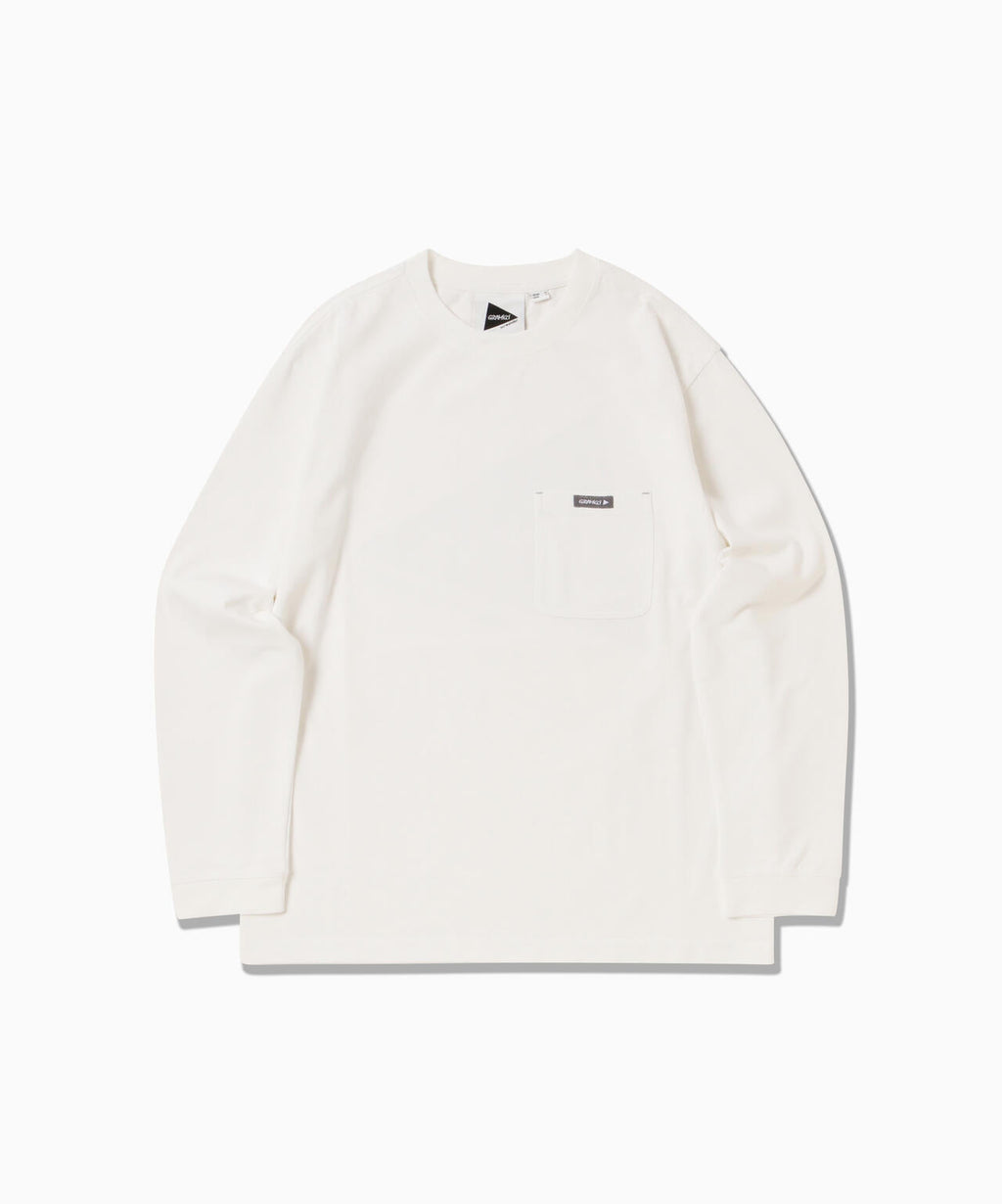 GRAMICCI × and wander backprint L/S tee - white