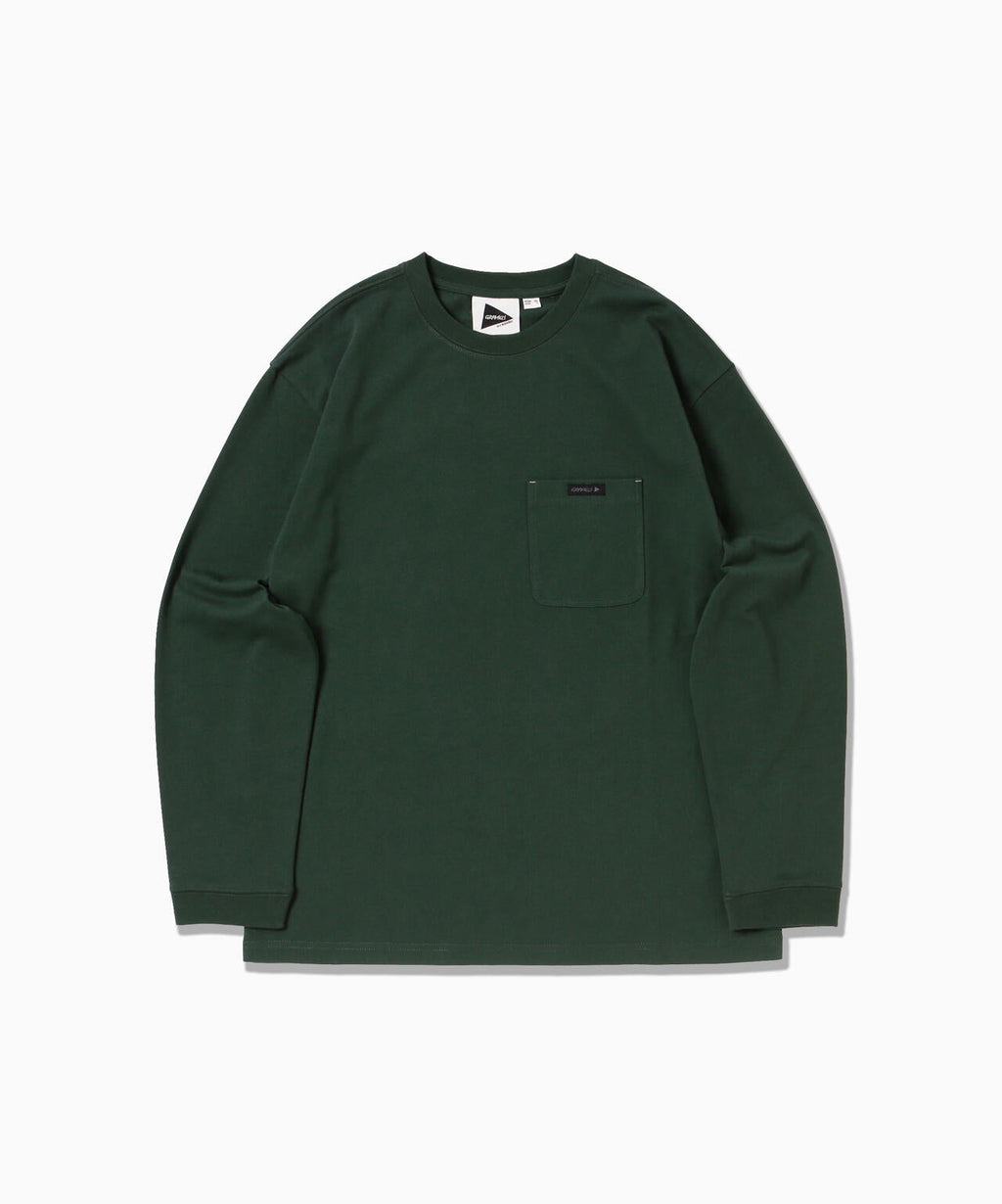 GRAMICCI × and wander backprint L/S tee - green