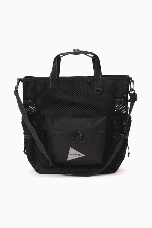 3D mesh 2way tote bag - black