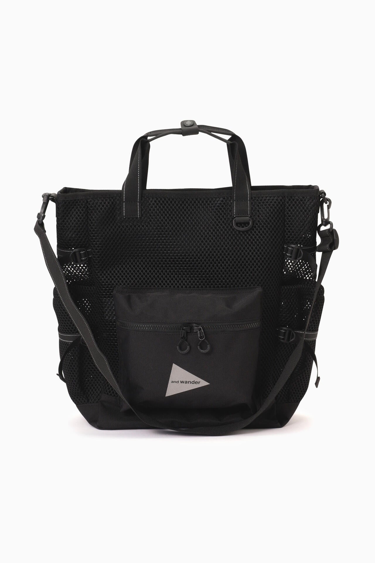 3D mesh 2way tote bag - black