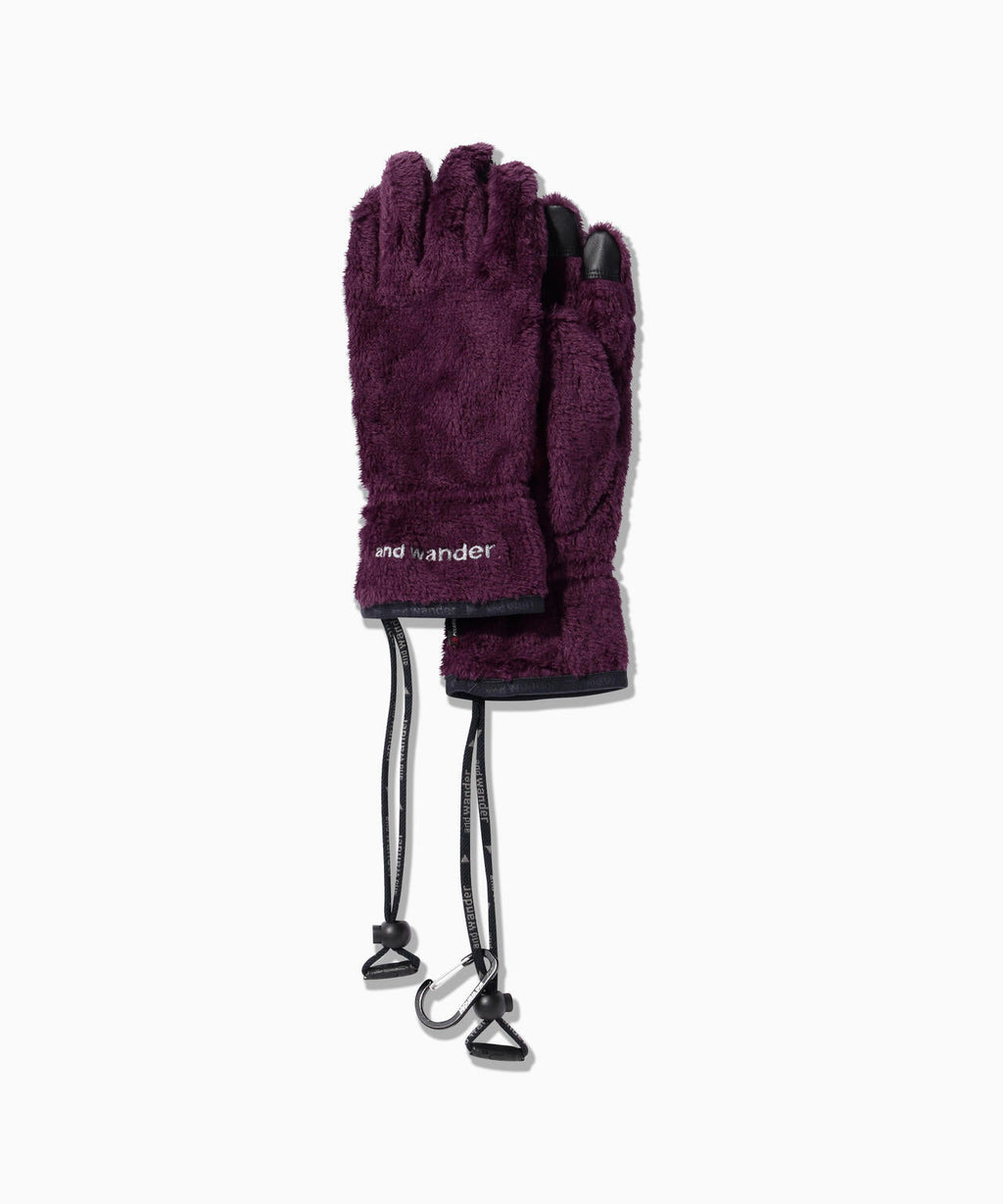 high loft fleece glove - purple