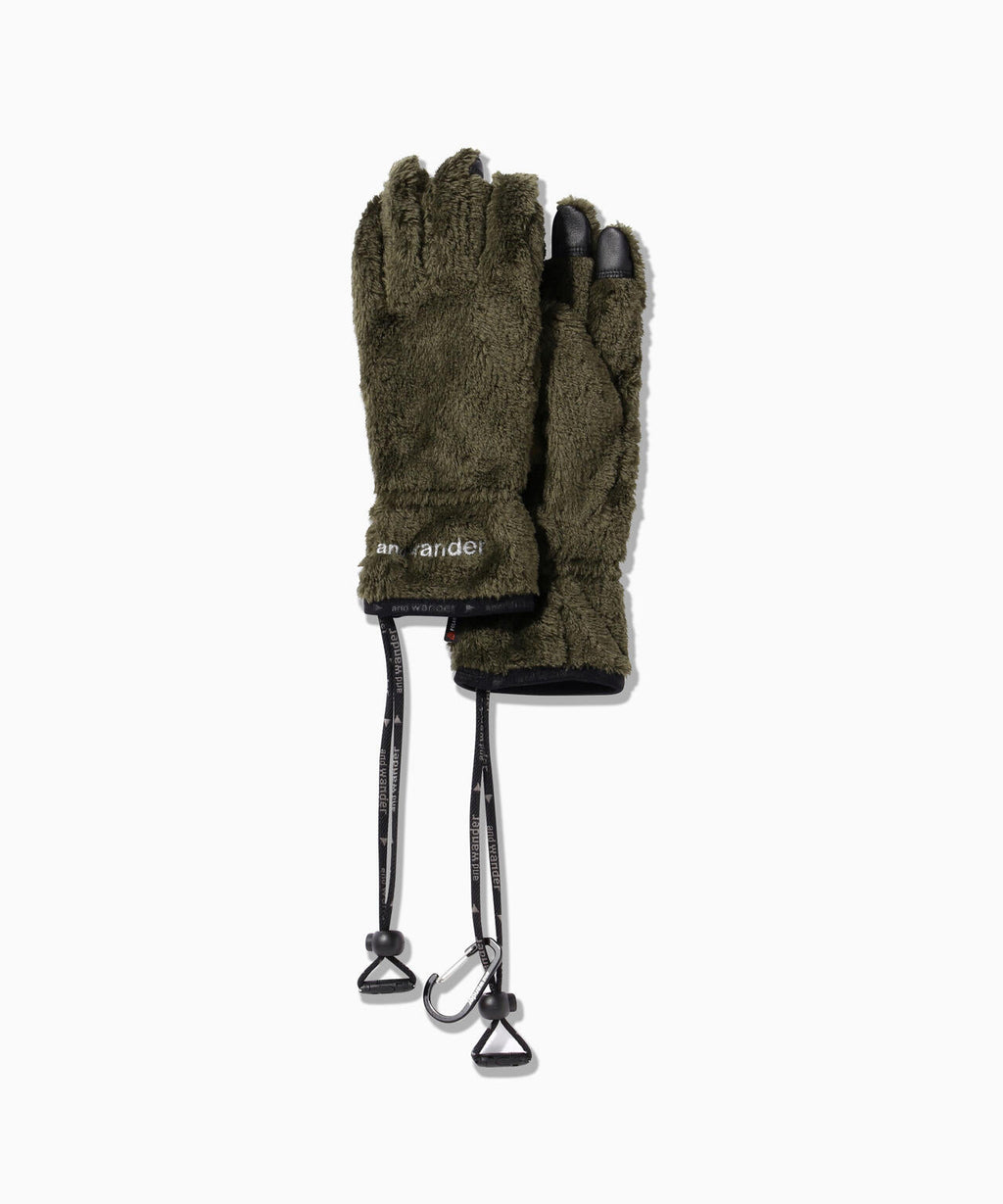 high loft fleece glove - d.khaki