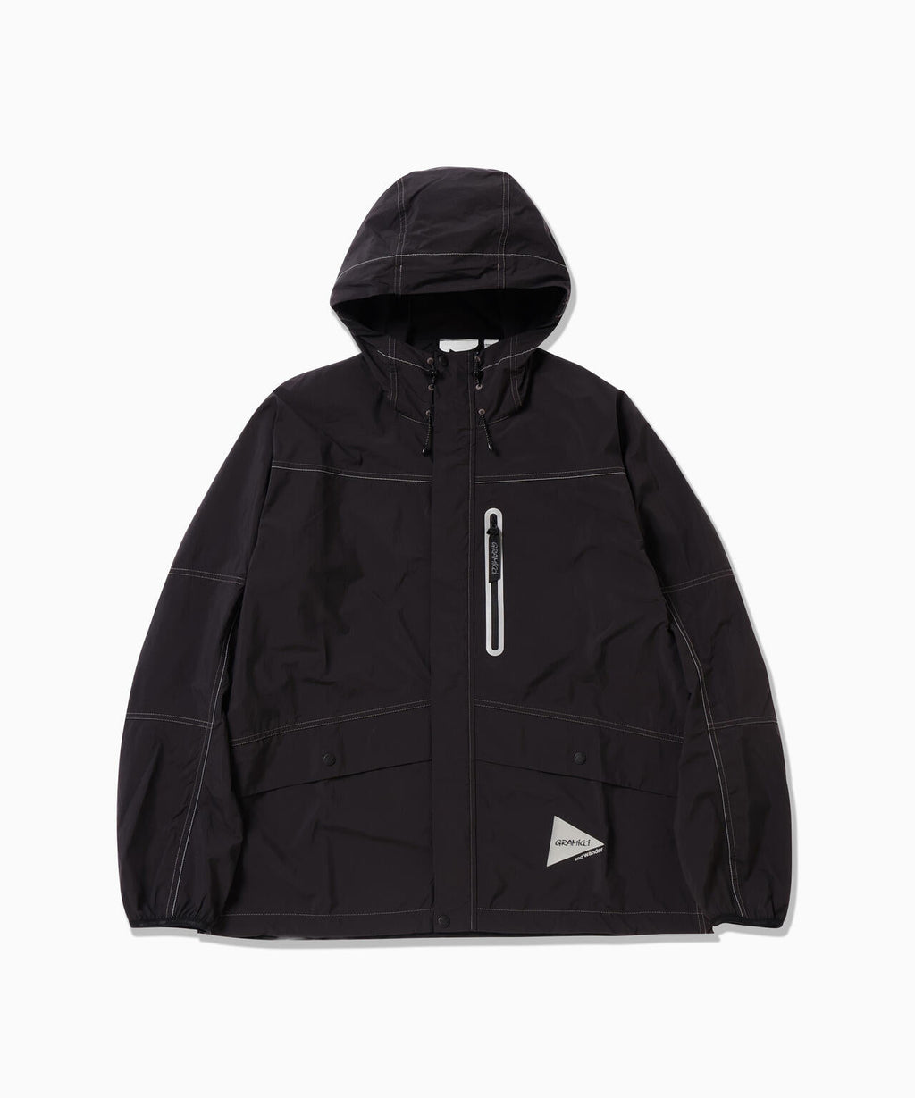 Gramicci × and wander brushed nylon jacket - black