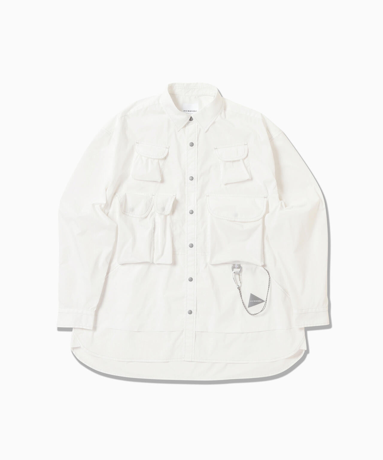 multi pocket LS shirt (M) - off white