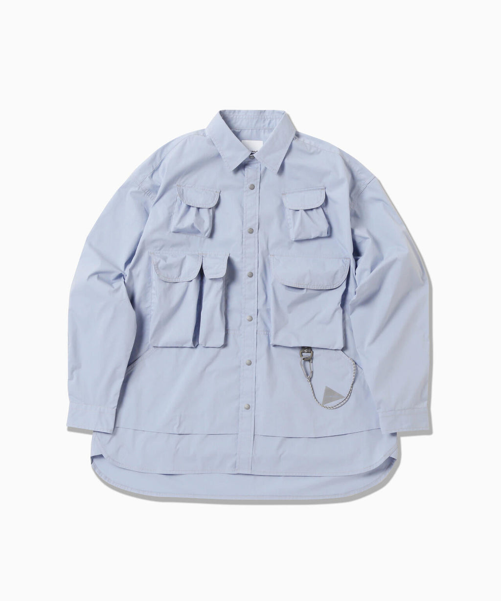 multi pocket LS shirt (M) - l.blue