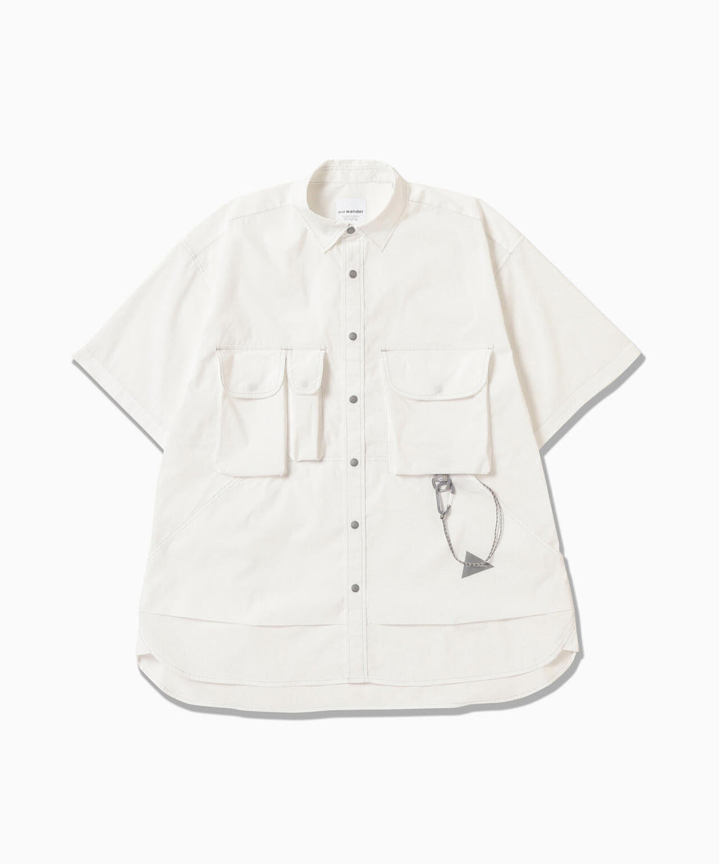 multi pocket SS shirt (M) - off white