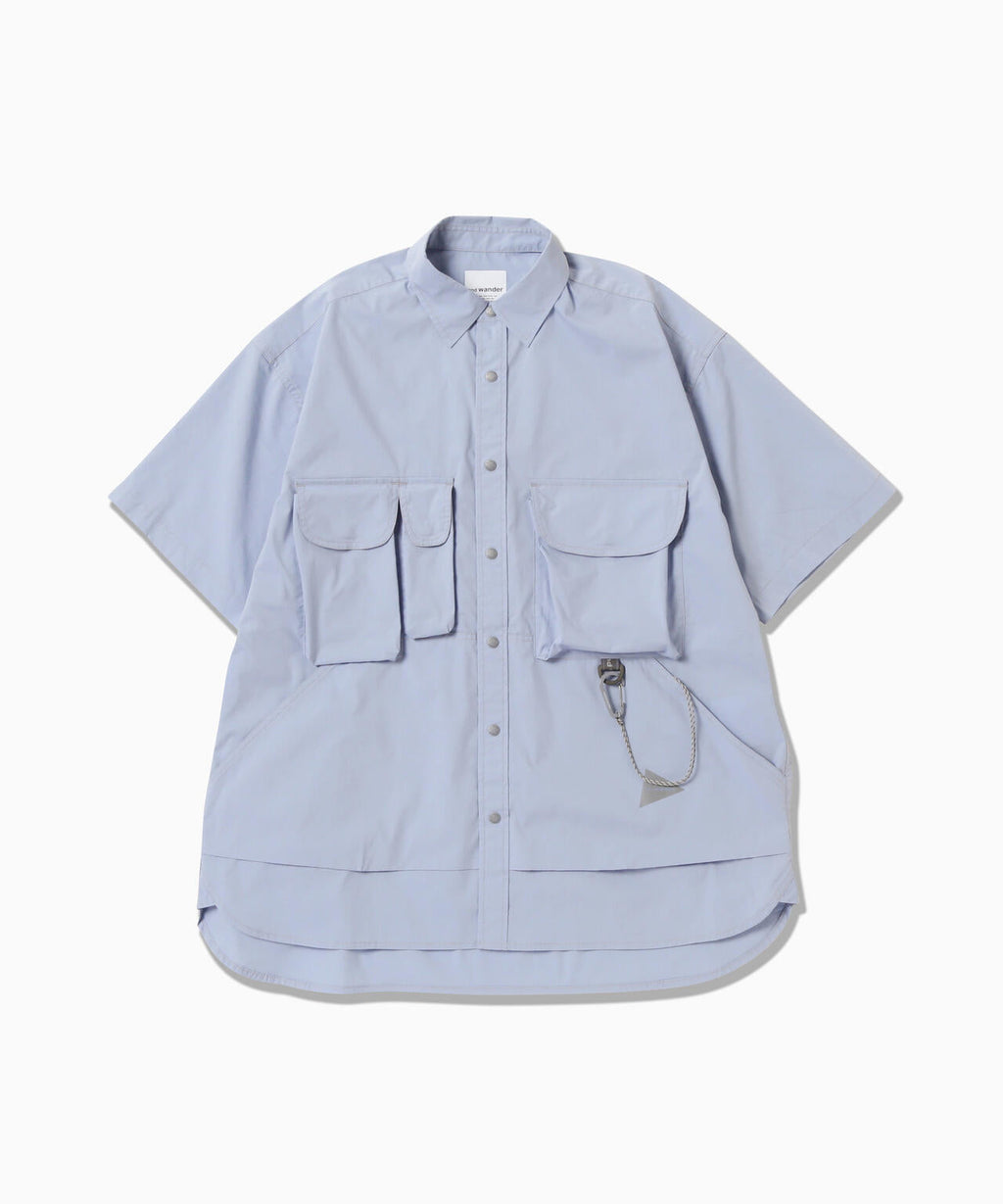 multi pocket SS shirt (M) - l.blue