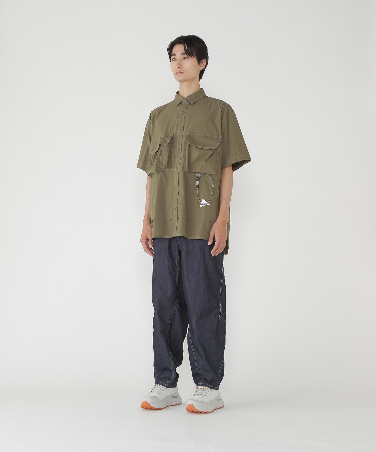 multi pocket SS shirt (M) - khaki