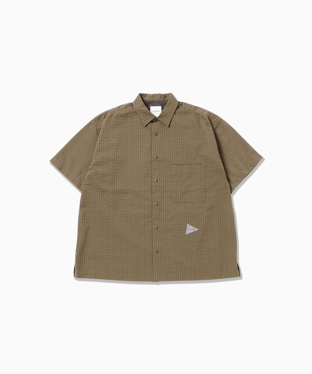 dry soft seersucker SS shirt - beige