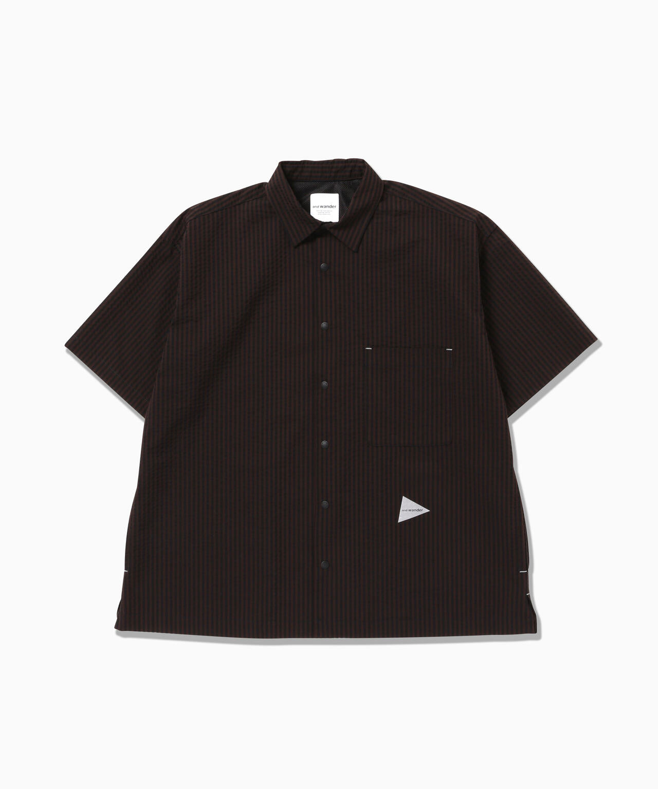 dry soft seersucker SS shirt - brown
