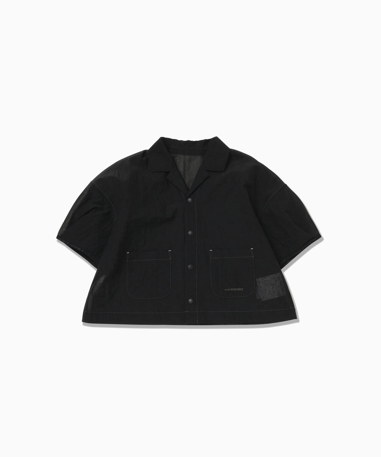 sheer ripstop SS shirt (W) - black