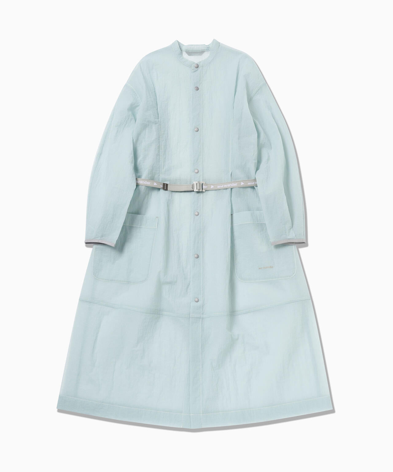 sheer ripstop long shirt (W) - l.blue