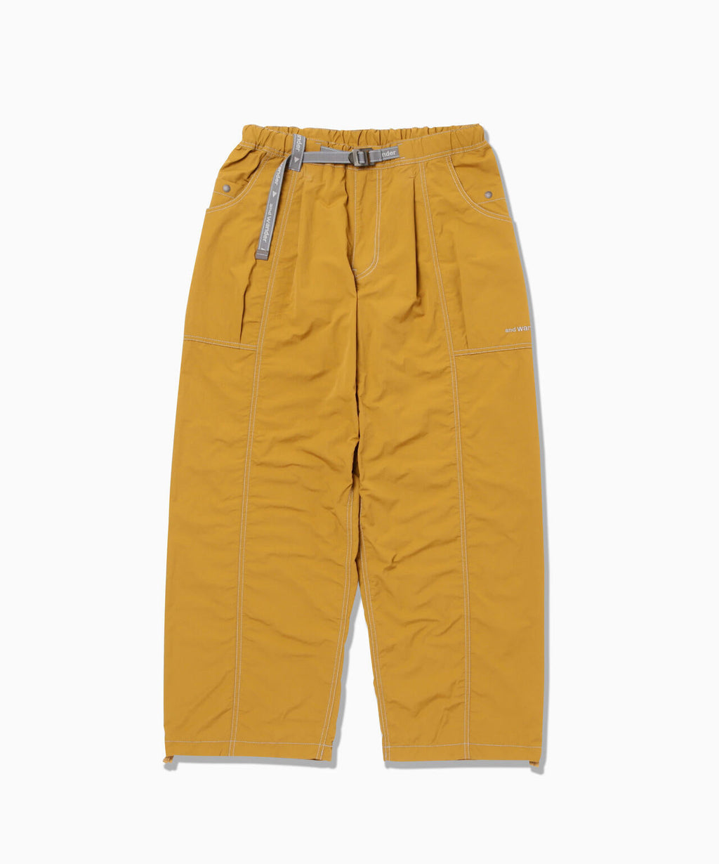 crinkled nylon pants - camel
