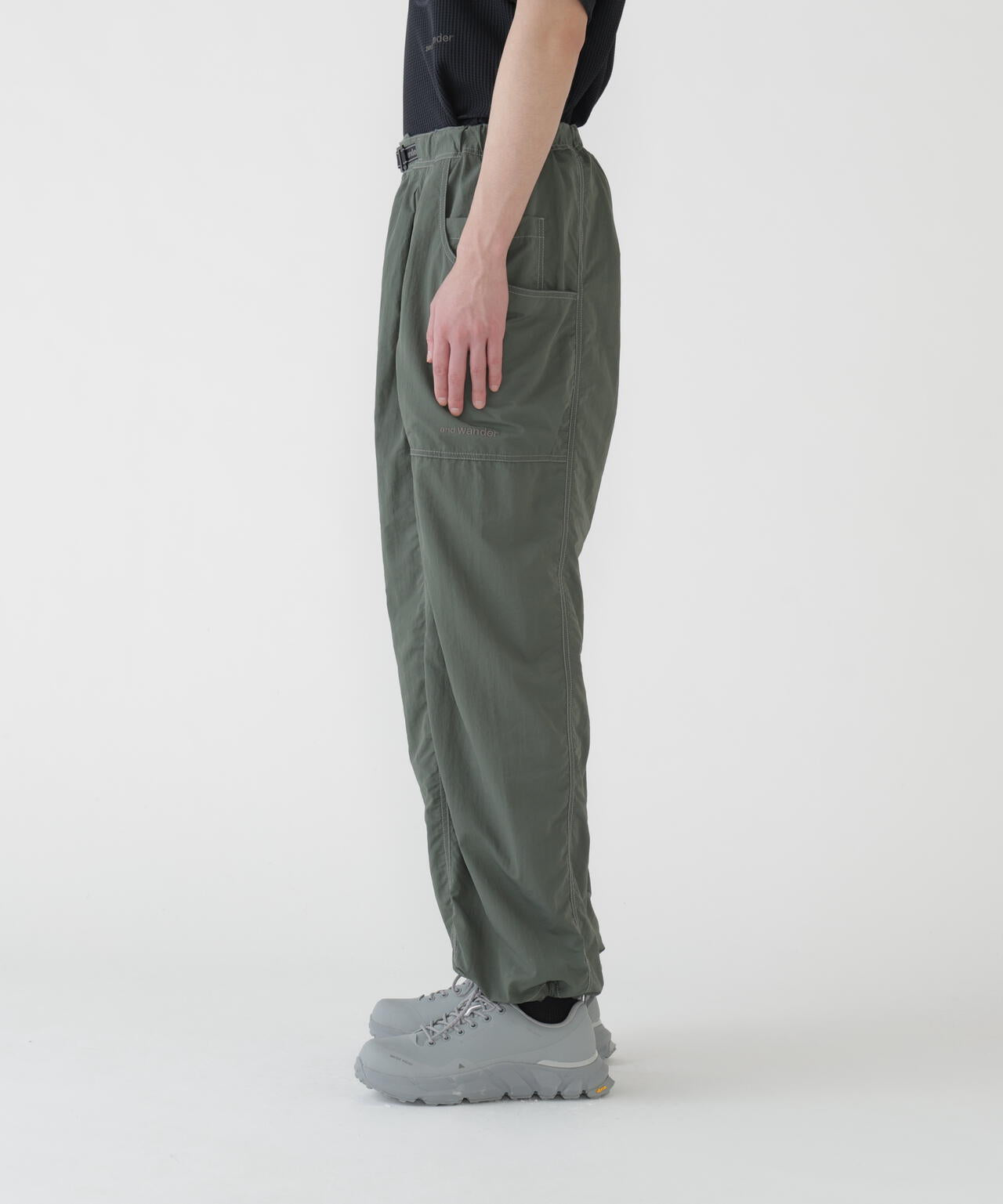 crinkled nylon pants