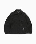 crinkled nylon shrits jacket - black