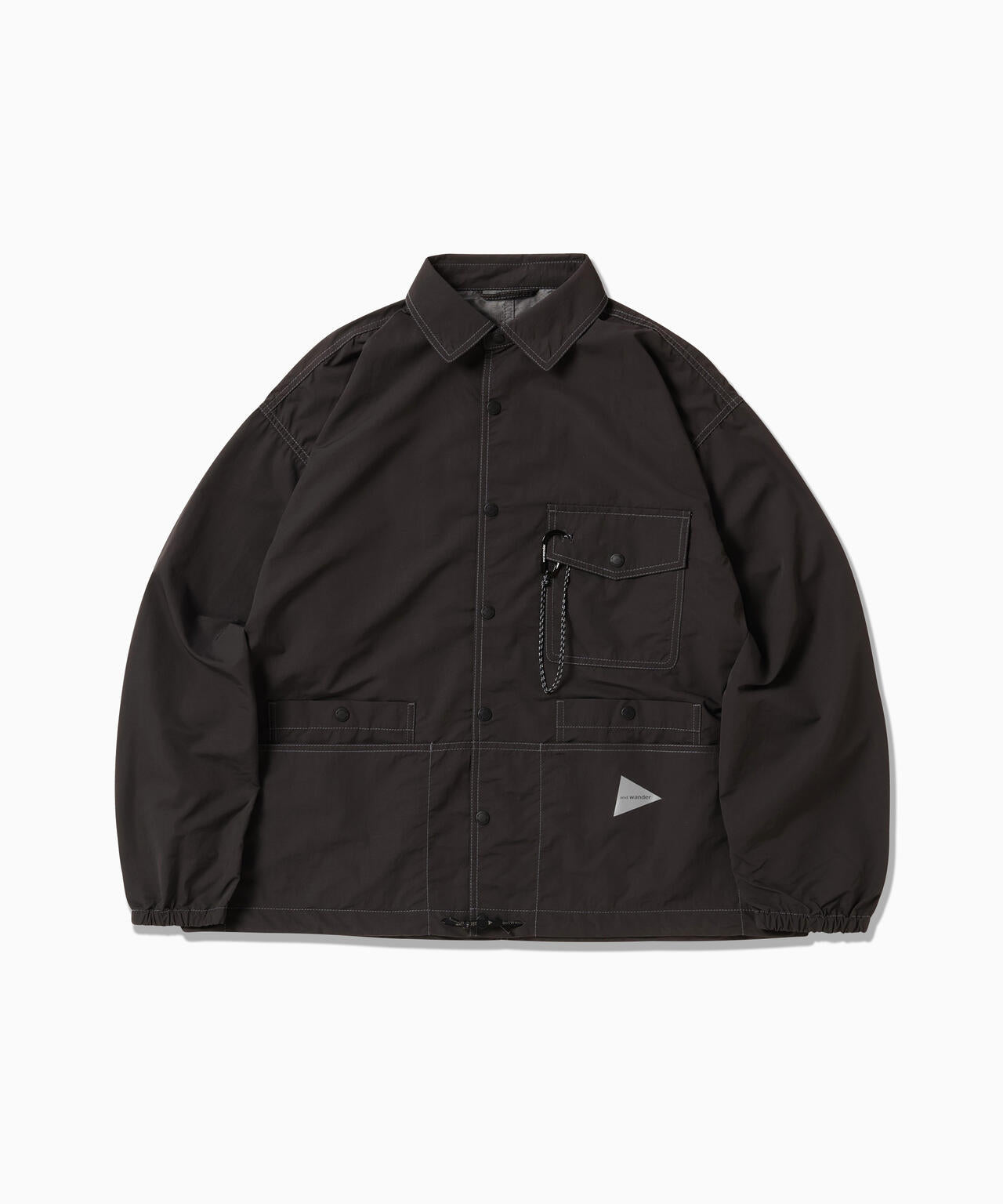 crinkled nylon shrits jacket - charcoal